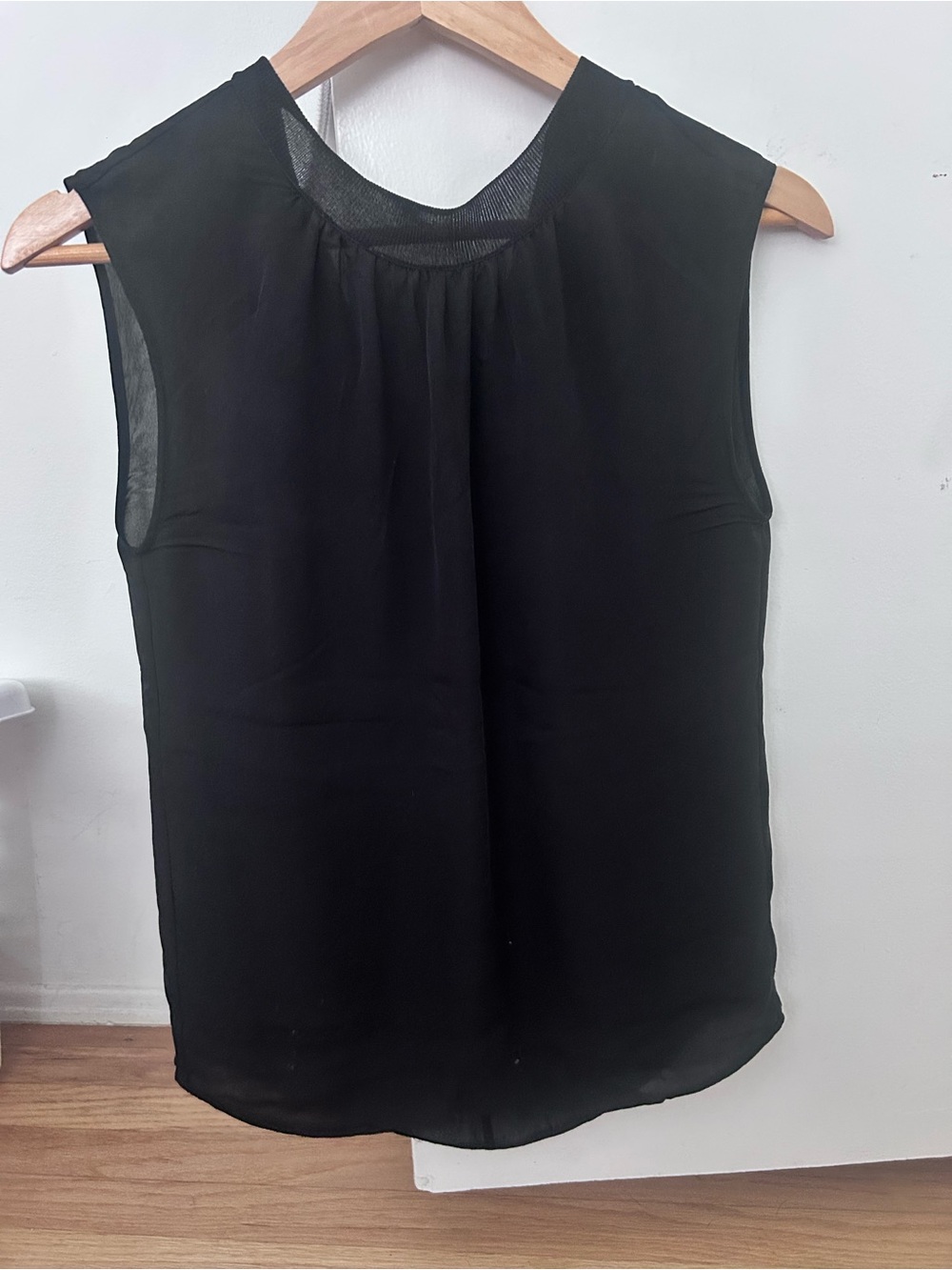 Vince Black Sleeveless Chiffon Camisole